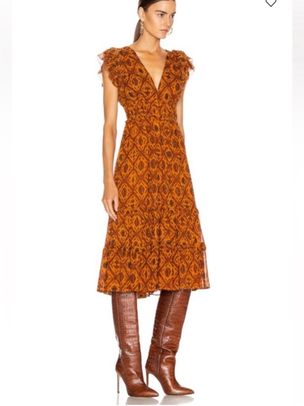Ulla Johnson Anika Midi Silk Dress Sz 6